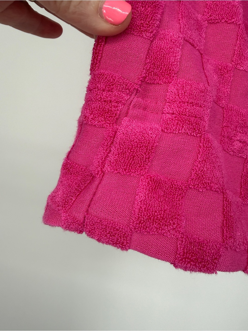 THML Hot Pink Textured Split-Neck Cap Sleeve Top - Picture 8 of 13